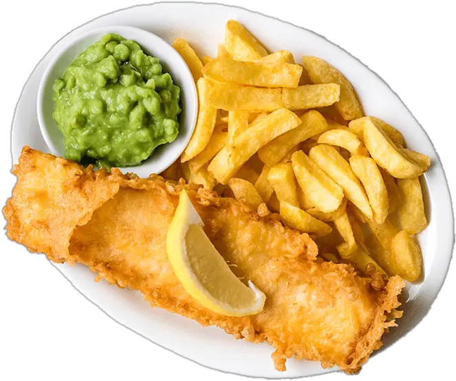 Chips With Pea Mash Transparent Png Fish And Chips Png Chips Png