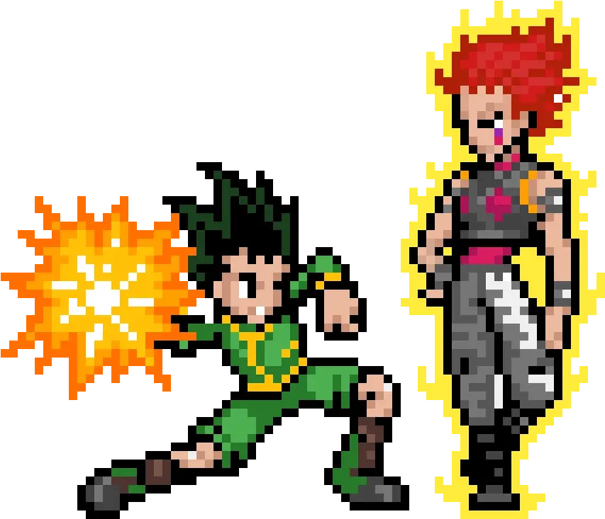 Pixilart Gon Vs Hisoka By Anonymous Hunter X Hunter Hisoka Pixel Art Png Hisoka Png