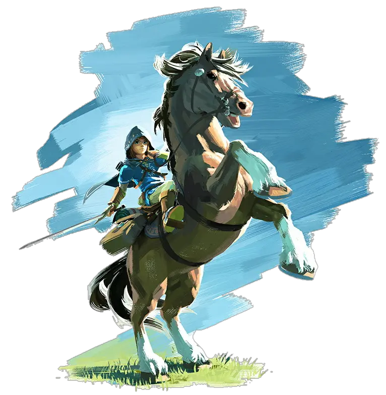 Breath Of The Wild Link Rider Png Link On Horse Breath Of The Wild Breath Of The Wild Link Png
