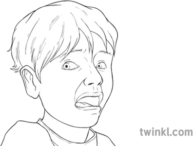 Close Up Of Boys Scared Face People Activity Emotion Ks2 Goat Picture Black And White Png Scared Face Transparent