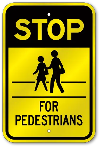 12 X 36 Pedestrian Crosswalk Stop Signs Outdoor Reflective Language Png Cross Walk Icon