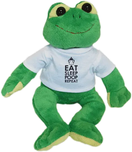Plush Frog Freddie With Printing Eat Sleep Poop Stuffed Toy Png Crazy Frog Png