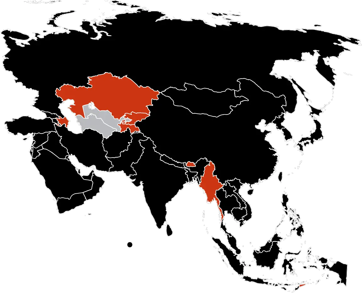 2009 Swine Flu Pandemic In Asia Wikipedia Asia Map No Background Png Pig Silhouette Png