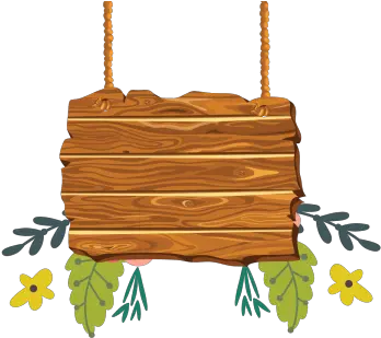 Flower Vector Png Picture Hanging Wooden Sign Cartoon Hanging Wooden Sign Png