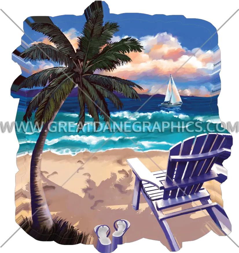 Beach Chair U0026 Flip Flops Production Ready Artwork For T Sunlounger Png Flip Flops Transparent Background
