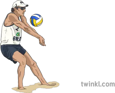 Beach Volleyball Player Emanuel Rego Illustration Twinkl Volleyball Player Png Volleyball Png