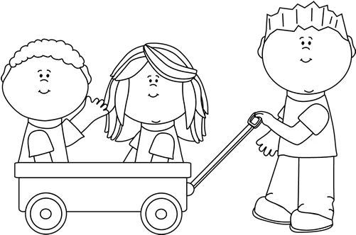 Kids Being Nice Png Transparent Nicepng Images Black And White Image For Kids Children Clipart Png