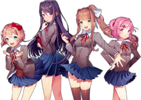 Check Out This Transparent Doki Literature Club Four Doki Doki Literature Club Png Anime Hair Transparent