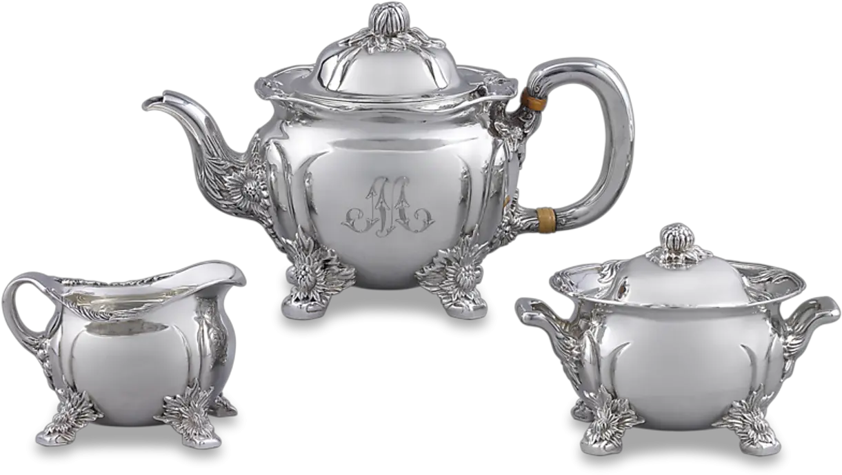 Chrysanthemum Sterling Silver Tea Set By Tiffany U0026 Teapot Tea Set Png Teapot Png