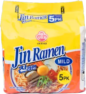 Jin Ramen Mild Flavor 423oz120g 5 Packs Ottogi Jin Ramen Mild Png Ramen Transparent