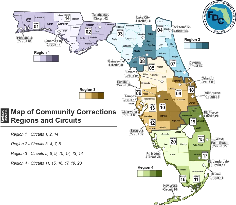 Florida Department Of Corrections Florida Department Of Corrections Png Florida Map Png