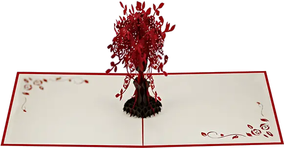 Red Tree 3d Card Illustration Png Red Tree Png