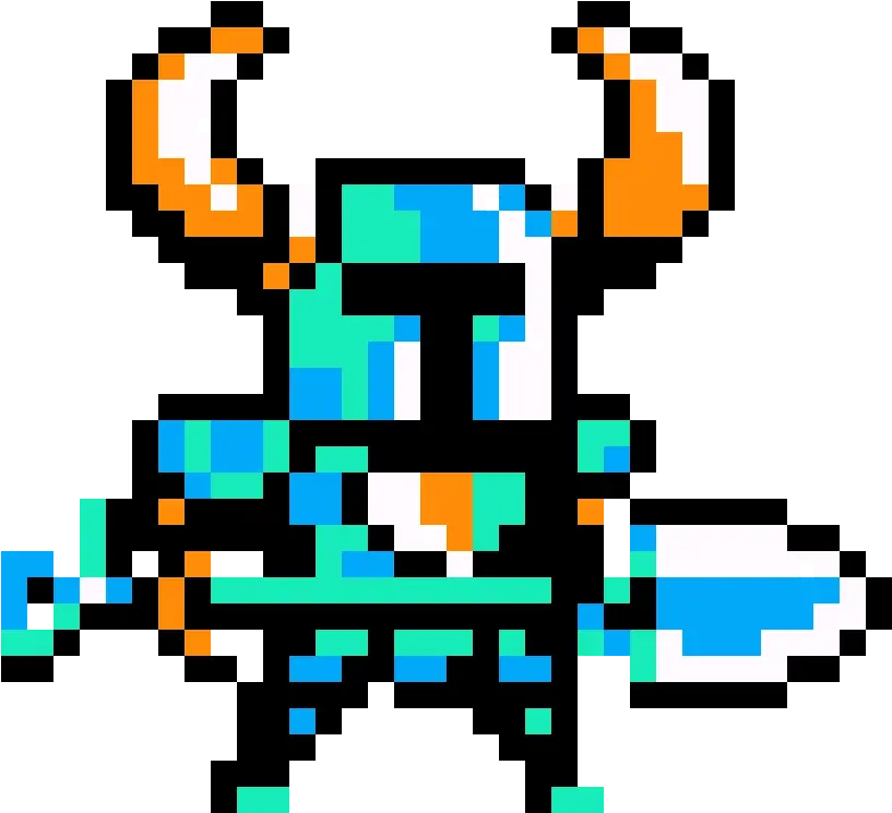 Pixilart Shovel Knight By Anonymous Shovel Knight Sprite Size Png Shovel Knight Transparent