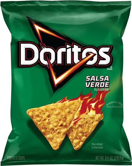 Salsa Verde Flavored Tortilla Chips Salsa Verde Doritos Png Doritos Transparent