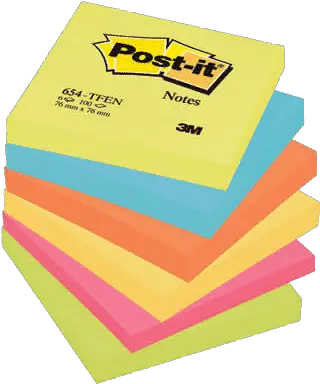 Post It Notes 76 X 76mm Energy Colours Pack Of 6 Farvet Post Png Post It Note Png