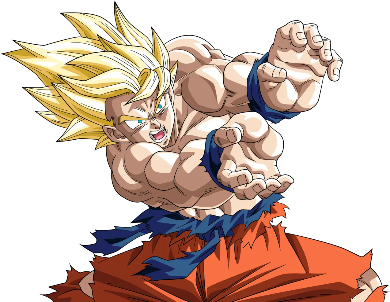 Download Super Saiyan Goku Alt Palette Goku Super Saiyan Damaged Png Goku Png