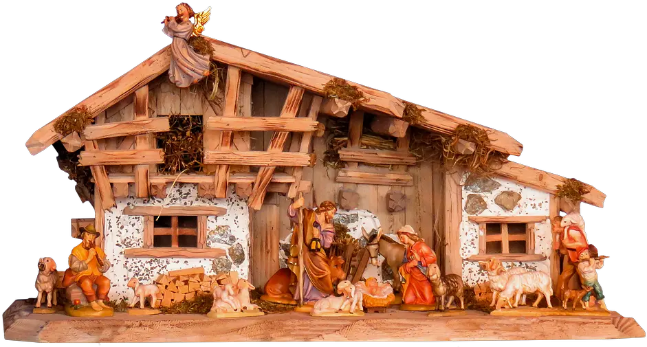 Christmas Nativity Scene Crib Weihnachtskrippe Png Nativity Scene Png