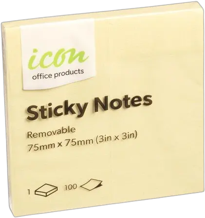 Icon Sticky Notes 75mm X Yellow 12 Pack Horizontal Png Sticky Note Icon