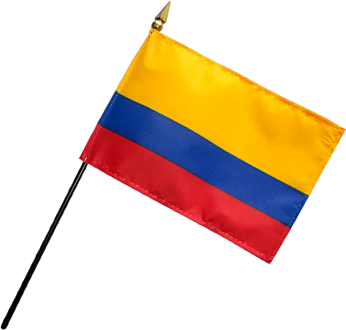 Colombia Miniature Flag Flagpole Png Colombia Flag Png