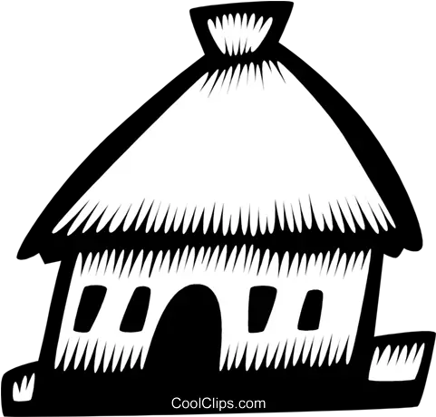 Grass Huts Royalty Free Vector Clip Art Illustration African Traditions Clipart Black And White Png Grass Vector Png