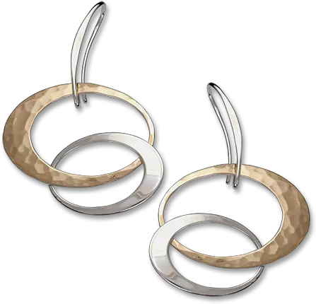 Ed Levin Sterling Silver And 14kt Gold Overlay Entwined Elegance Earrings Earring Png Gold Overlay Png