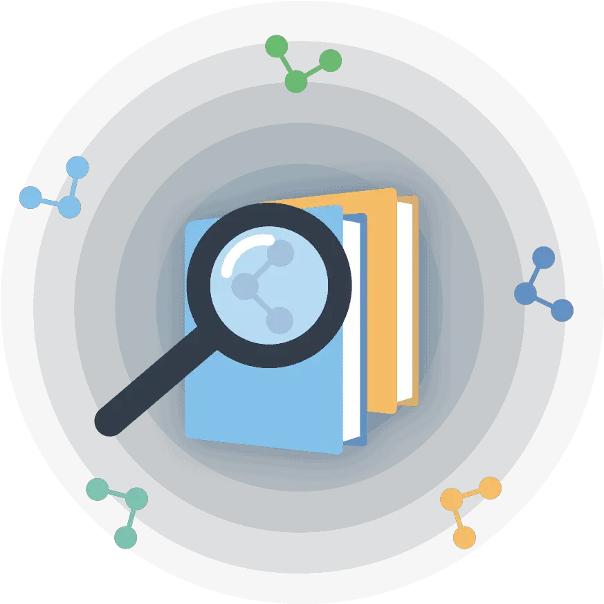 Unite U0026 Discover Across Data Silos Dataworld Magnifying Glass Png Abstract People Icon