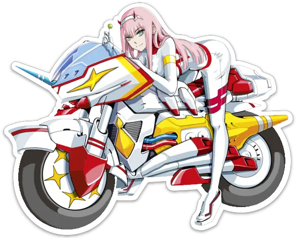 Biker Zero Two Sticker Illustration Png Zero Two Png