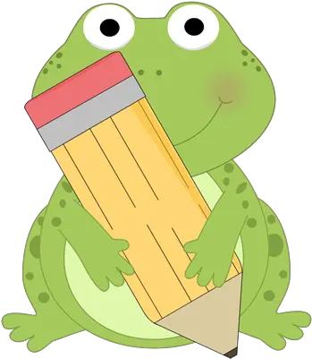 Frog School Clip Art Frog With Pencil Clipart Png Frog Clipart Png