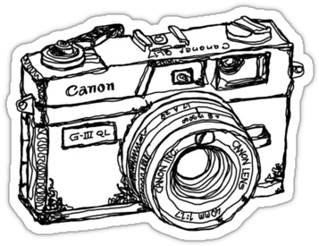 Vintage Camera Drawing Tumblr Transparent Png Camera Black And White Camera Drawing Png