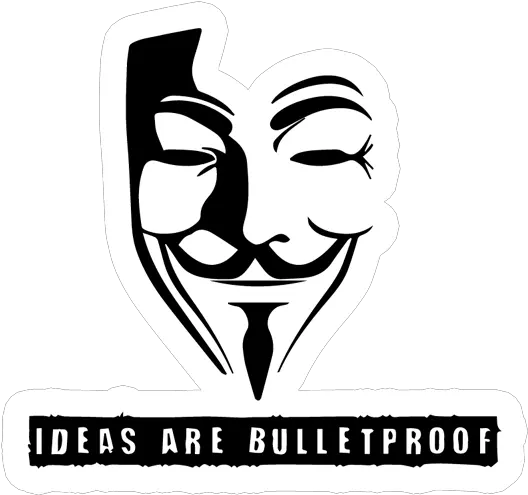 Guy Fawkes Ideas Are Bulletproof Sticker Just Stickers V For Vendetta Vector Png Guy Fawkes Icon