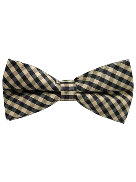 Hautebutch Tan And Black Checkered Bow Tie Checkered Bowtie Png Black Tie Png