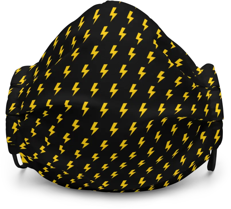 Lightning Icon Blackyellow Face Mask Dot Png Lightning Icon Transparent