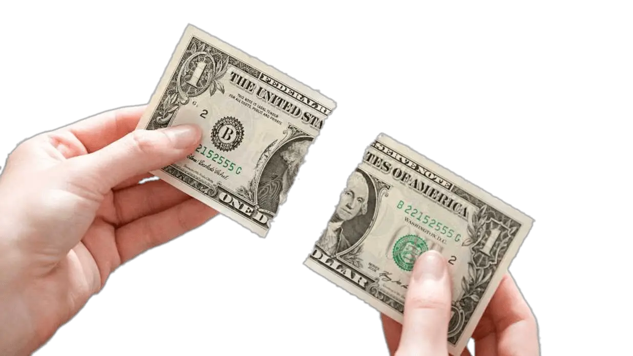 Download Dollar Bill Ripped In Two Dollar Bill Png 1 Dollar Png