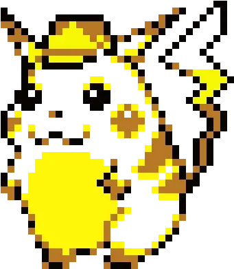 Detective Pikachu Pixel Art Maker Pikachu Sprite In Pokemon Red And Green Png Detective Pikachu Logo Png