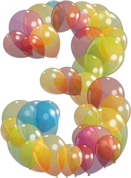 Balloons Png Images Number Three With Balloons Balloons Png Transparent