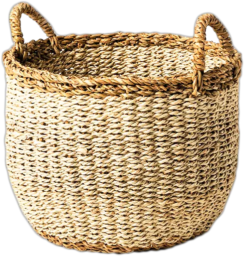 Seagrass Jute Basket Natural Medium Laundry Basket Png Basket Png