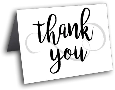 Calligraphy Thank You Card In Silver Horizontal Png Thank You Transparent Background