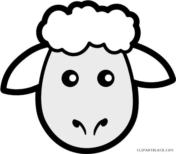 Cartoon Animal Free Black White Images Clipartblack Draw A Sheep Cute Cartoon Head Png Sheep Transparent Background
