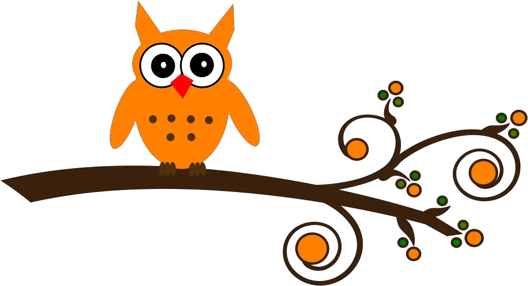 Orange Owl Purple Owl Clipart On A Branch Png Branch Clipart Png