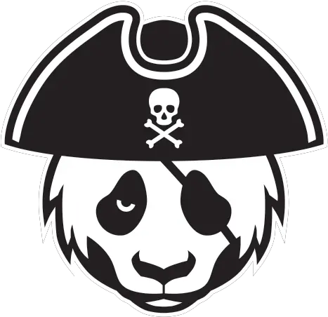 Printed Vinyl Pirate Panda Head Cute Angry Panda Tattoo Png Panda Eyes Logo