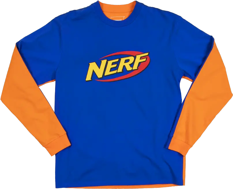 Blue Orange Long Sleeve Tee Dumbgood Png Nerf Logo Png
