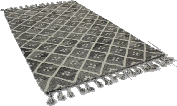 Hand Hooked Moroccan Trellis Tribal Mapuche Design In Neutral Tones Floor Png Rug Png