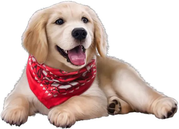 Dog Bandana Golden Retriever Puppy Png Bandana Png