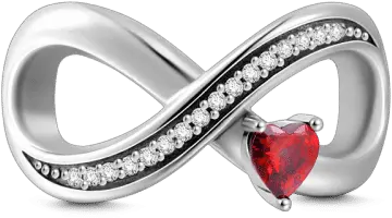 Infinity Love With Red Heart Charm Jewellery Png Red Heart Transparent