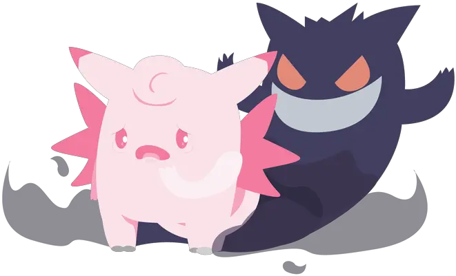 Gengar Is Actually Clefables Shadow Gengar And Clefairy Gif Png Gengar Transparent