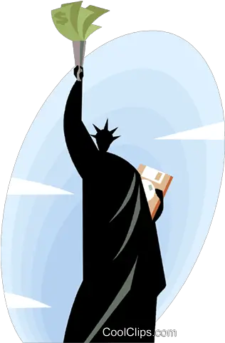 Download Statue Of Liberty With Cash In Her Fist Royalty Statue Of Liberty Holding Cash Png Statue Of Liberty Silhouette Png