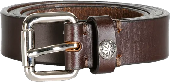 Obey Slim Width Belt In Dark Brown Leather Buckle Png Obey Png