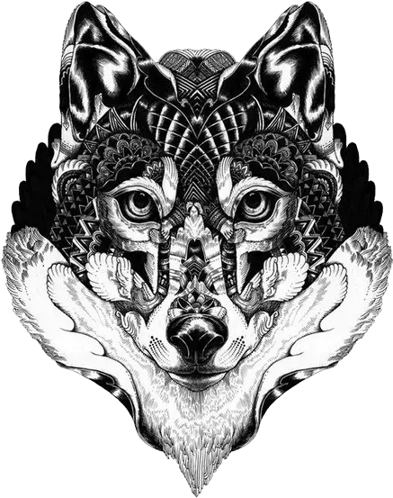 Download Free Gray Art Langtou Illustration Tattoo Wolf Iain Macarthur Artist Animals Png Wolf Head Icon