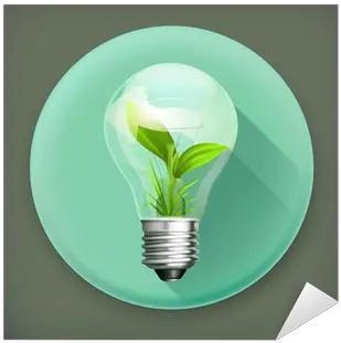 Green Energy Long Shadow Vector Icon Sticker U2022 Pixers We Live To Change Incandescent Light Bulb Png Lightbulb Icon Vector