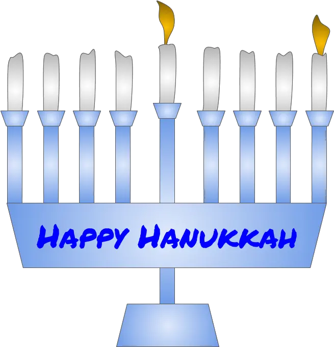 Download Menorah Hanukkah First Night Candle Lit Blue Menorah Png Lit Png